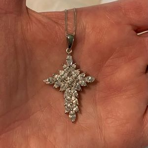Swarovski & Sterling Cross Necklace